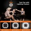 imageOGERY 20000mAh Rechargeable Camping Fan with LED Lantern Portable Battery Powered Fan Remote ampamp Oscillating  4 Speed for Tent Travel Bedroom Car Outdoor Camping EssentialsOrange