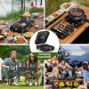 imageOGERY 2Burner Foldable Camping Stove with Griddle Textured ampamp Smooth and Carrying Bag Portable Propane Camp Stove with 2 Adjustable Burners ampamp Piezo Ignition for Camping Tailgating Essentials GearBlack