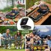 imageOGERY 2Burner Foldable Camping Stove with Griddle Textured ampamp Smooth and Carrying Bag Portable Propane Camp Stove with 2 Adjustable Burners ampamp Piezo Ignition for Camping Tailgating Essentials GearGreen