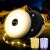 imageOGERY 2Pack Camping String Lights 4 in 1 Quick Storage 328FT Rechargeable Tent Lights String with 8 Lighting Modes Hanging Waterproof Portable LED Lamp for Outdoor Patio Awning Party EssentialsBlack