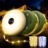 imageOGERY 2Pack Camping String Lights 4 in 1 Quick Storage 328FT Rechargeable Tent Lights String with 8 Lighting Modes Hanging Waterproof Portable LED Lamp for Outdoor Patio Awning Party EssentialsGreen