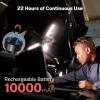 imageOGERY Rechargeable 10000mAh Camping Light with Stand 65 ft Max Height Cordless Work Light with 3 LED Lamp Heads 2200 Lumens Camping Essentials Gear Emergency Flashlight with Detachable TripodBlack