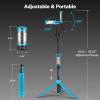 imageOGERY Rechargeable 10000mAh Camping Light with Stand 65 ft Max Height Cordless Work Light with 3 LED Lamp Heads 2200 Lumens Camping Essentials Gear Emergency Flashlight with Detachable TripodBlue