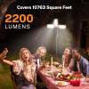 imageOGERY Rechargeable 10000mAh Camping Light with Stand 65 ft Max Height Cordless Work Light with 3 LED Lamp Heads 2200 Lumens Camping Essentials Gear Emergency Flashlight with Detachable TripodOrange