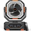 imageOGERY 2025 Upgraded Camping Fan Portable Rechargeable Fan with 20000mAh Battery Powered Stronger Wind Stepless Speed Regulation Fast Charging for Tent Travel Car Outdoor Camping EssentialsBlackOrange