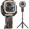 imageOGERY F21 Camping Fan with Stand 20000mAh Rechargeable Battery Powered Standing Fan LED Lanterns for Power Outages Strong Wind Fast Charging for Tent Travel Bedroom Camping Essentials