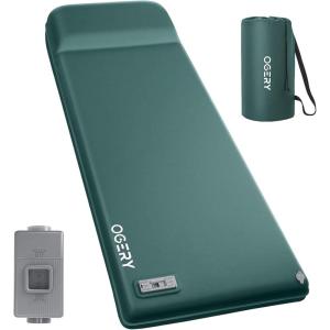 imageOGERY Self Inflating Sleeping Pad with Electric Pump 315quot UltraThick Memory Foam Camping Pad 4 Season Camping Mattress Pad with Builtin Pillow Camping Essentials Gear for Tent Travel CarGreen