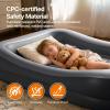 imageOGERY Inflatable Toddler Travel Bed with Builtin Electric Pump and Tent Portable Kids Air Mattress with Safety Bumpers Ideal for Home Grandmas Camping Traveling Vacation
