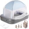 imageOGERY Inflatable Toddler Travel Bed with Builtin Electric Pump and Tent Portable Kids Air Mattress with Safety Bumpers Ideal for Home Grandmas Camping Traveling Vacation