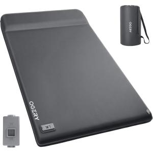 imageOGERY Self Inflating Sleeping Pad with Electric Pump 315 UltraThick Memory Foam Camping Pad 4 Season Camping Mattress Pad with Builtin Pillow Camping Essentials Gear for Tent Travel Car DoubleGrey