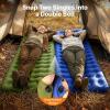 imageOGERY Sleeping Pad Ultralight Inflating Sleeping Pad for Camping with Pillow Builtin Foot Pump 6 ExtraThick Reinforced Camping Pad for Hiking Backpacking Tent SingleGreenBlueGrey