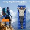 imageOGERY Sleeping Pad Ultralight Inflating Sleeping Pad for Camping with Pillow Builtin Foot Pump 6 ExtraThick Reinforced Camping Pad for Hiking Backpacking Tent SingleGreenBlueGrey