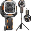 imageOGERY Camping Fan Portable Fan with Adjustable Height Stand 20000mAh Rechargeable Battery Powered Fan with Remote LED Light Auto Oscillation Fast Charging Floor or Desk Fan for Tent RV Travel