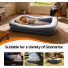 imageOGERY Cordless Inflatable Toddler Travel Bed with Rechargeable Detachable Air Pump amp Tent Portable Kids Air Mattress with 4Side Safety Bumpers for Travel Camping HomeLight Grey