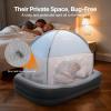 imageOGERY Cordless Inflatable Toddler Travel Bed with Rechargeable Detachable Air Pump amp Tent Portable Kids Air Mattress with 4Side Safety Bumpers for Travel Camping HomeDark Grey