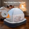 imageOGERY Cordless Inflatable Toddler Travel Bed with Rechargeable Detachable Air Pump amp Tent Portable Kids Air Mattress with 4Side Safety Bumpers for Travel Camping HomeLight Grey