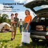 imageOGERY Cordless Inflatable Toddler Travel Bed with Rechargeable Detachable Air Pump amp Tent Portable Kids Air Mattress with 4Side Safety Bumpers for Travel Camping HomeLight Grey