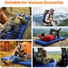 image:imageOGERY Double Sleeping PadUltralight Inflating Sleeping Pad for Camping with Pillow Builtin Foot Pump 6 ExtraThick Reinforced Camping Pad for Hiking Backpacking Tent SingleBlueBlueGrey