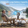 image:imageOGERY F21 Camping Fan with Stand 20000mAh Rechargeable Battery Powered Standing Fan LED Lanterns for Power Outages Strong Wind Fast Charging for Tent Travel Bedroom Camping EssentialsBlackOrange