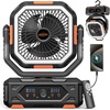 image:imageOGERY Portable Fan Rechargeable 30000mAh Camping Fan for Tent RV amp Outdoor with Up to 322H Runtime Battery Powered Fan with Remote LED Lantern Stepless Speed Auto Oscillation Camping GearBlackOrange