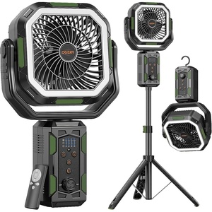 image:imageOGERY F21 Camping Fan with Stand 20000mAh Rechargeable Battery Powered Standing Fan LED Lanterns for Power Outages Strong Wind Fast Charging for Tent Travel Bedroom Camping EssentialsBlackGreen